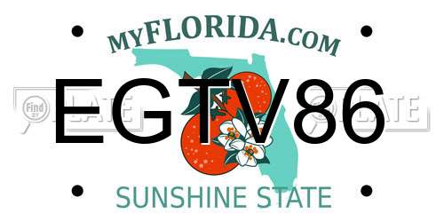 EGTV86 Florida License Plate