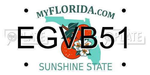 EGVB51 Florida License Plate