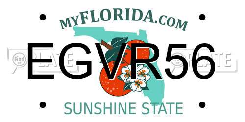 EGVR56 Florida License Plate