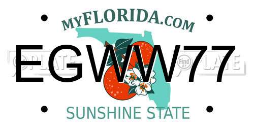 EGWW77 Florida License Plate