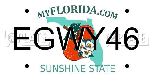 EGWY46 Florida License Plate