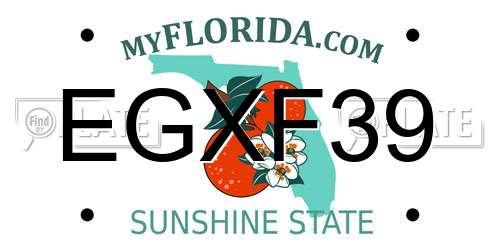EGXF39 Florida License Plate