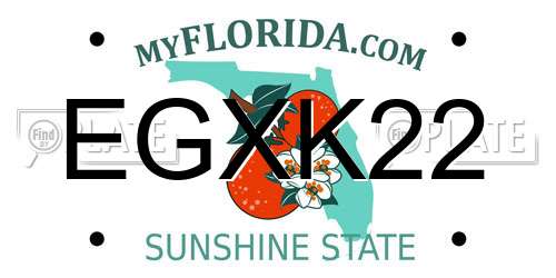 EGXK22 Florida License Plate