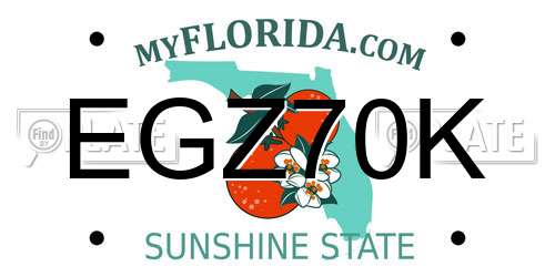 EGZ70K Florida License Plate