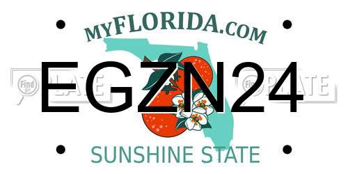 EGZN24 Florida License Plate