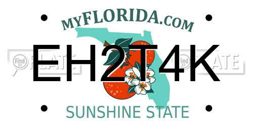 EH2T4K Florida License Plate