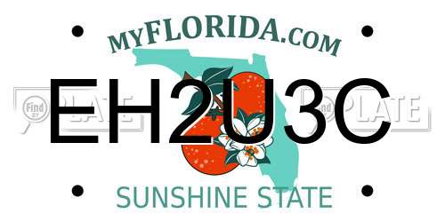 EH2U3C Florida License Plate
