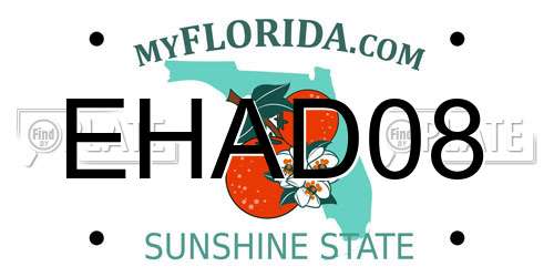EHAD08 Florida License Plate