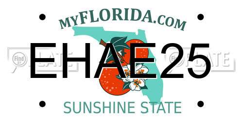 EHAE25 Florida License Plate