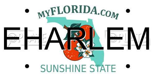 EHARLEM Florida License Plate