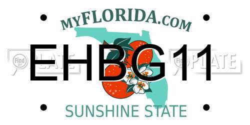 EHBG11 Florida License Plate
