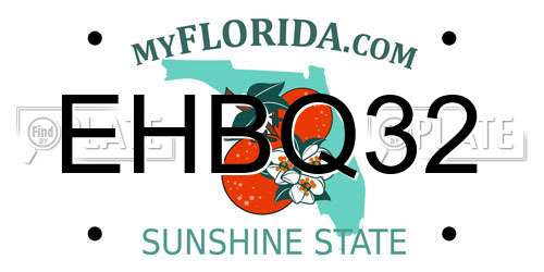 EHBQ32 Florida License Plate