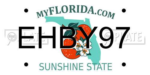 EHBY97 Florida License Plate