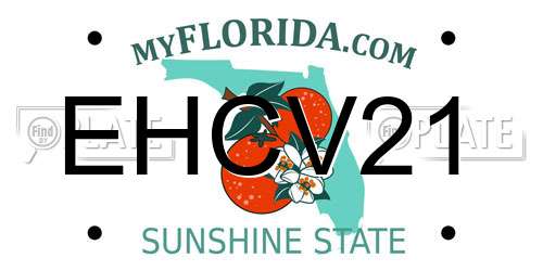 EHCV21 Florida License Plate