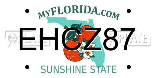 EHCZ87 Florida License Plate