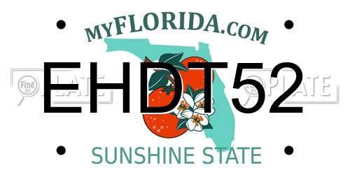 EHDT52 Florida License Plate