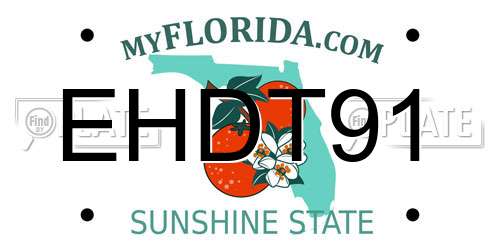 EHDT91 Florida License Plate