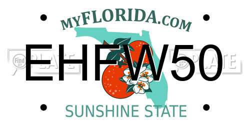 EHFW50 Florida License Plate