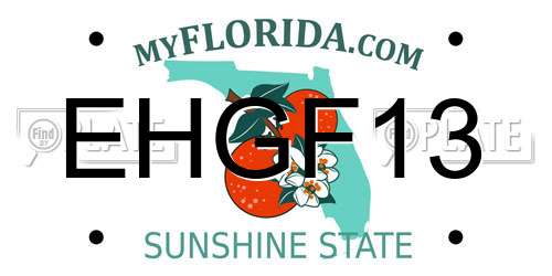 EHGF13 Florida License Plate