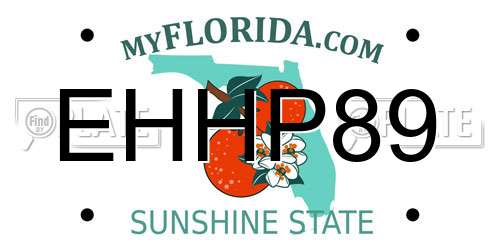 EHHP89 Florida License Plate