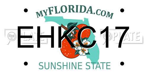 EHKC17 Florida License Plate