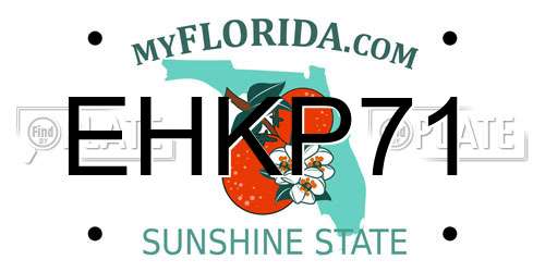 EHKP71 Florida License Plate