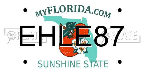 EHLE87 Florida License Plate