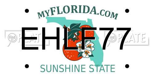 EHLF77 Florida License Plate