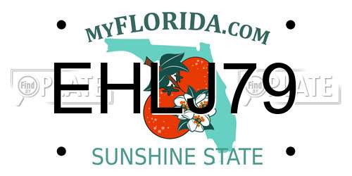 EHLJ79 Florida License Plate