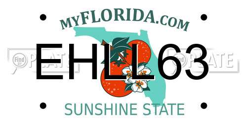 EHLL63 Florida License Plate