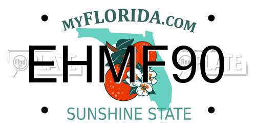 EHMF90 Florida License Plate