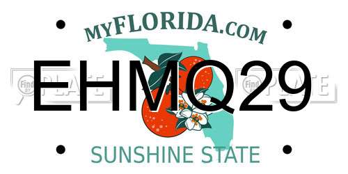 EHMQ29 Florida License Plate