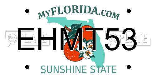 EHMT53 Florida License Plate