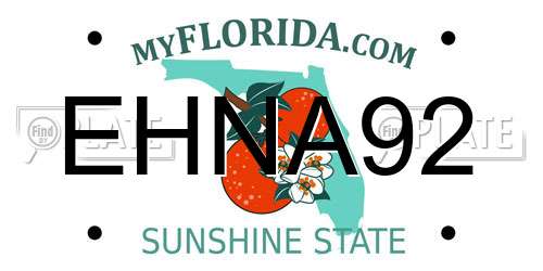 EHNA92 Florida License Plate