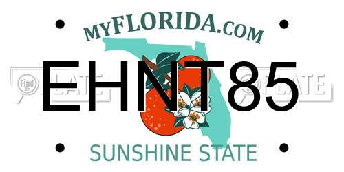 EHNT85 Florida License Plate