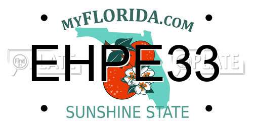 EHPE33 Florida License Plate