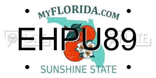 EHPU89 Florida License Plate