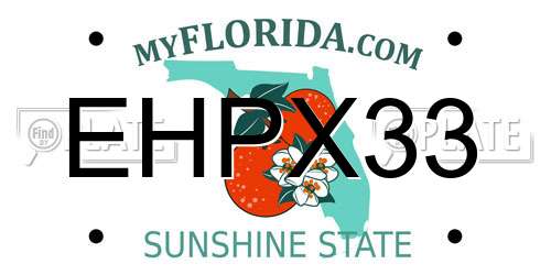 EHPX33 Florida License Plate
