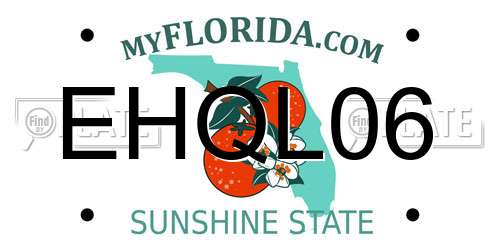 EHQL06 Florida License Plate