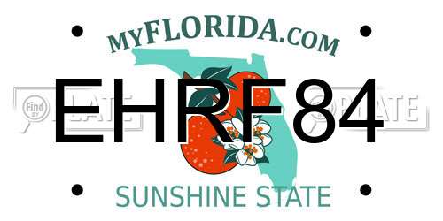 EHRF84 Florida License Plate