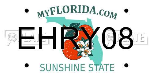 EHRY08 Florida License Plate