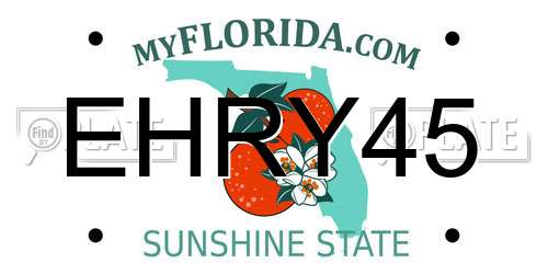 EHRY45 Florida License Plate