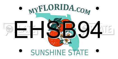 EHSB94 Florida License Plate