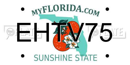 EHTV75 Florida License Plate