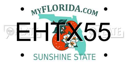 EHTX55 Florida License Plate