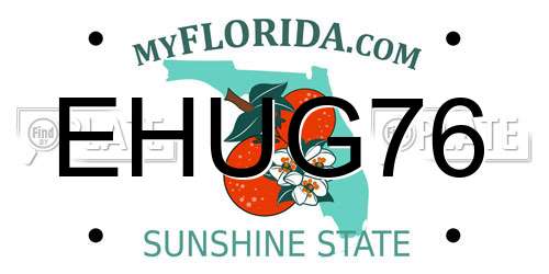 EHUG76 Florida License Plate