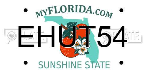 EHUT54 Florida License Plate