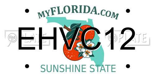EHVC12 Florida License Plate
