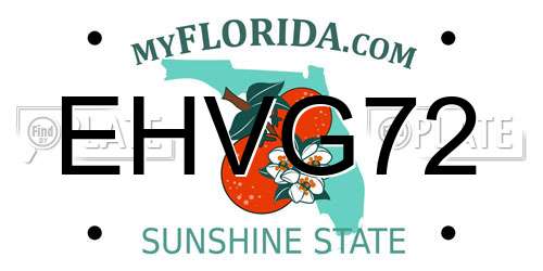 EHVG72 Florida License Plate
