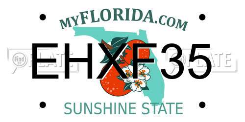 EHXF35 Florida License Plate